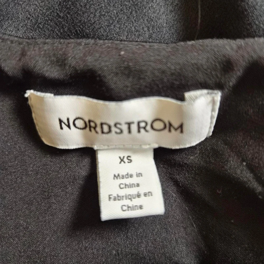 Nordstrom Asymmetrical Satin Midi Skirt Women XS Goth‎ Minimalist Chic Coquette